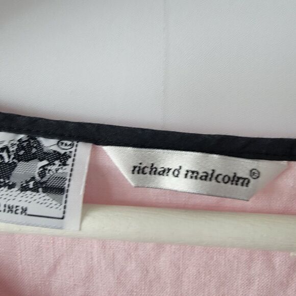 Richard Malcolm womens 100% Irish Linen Top size 8 Embroidered v-neck - Picture 9 of 9